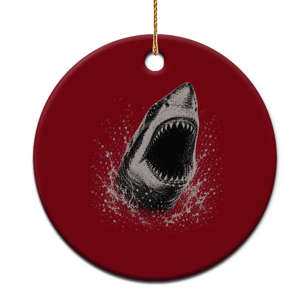 Vintage Great White Shark Jaw Graphic Ceramic Ornament Marine Life Gifts