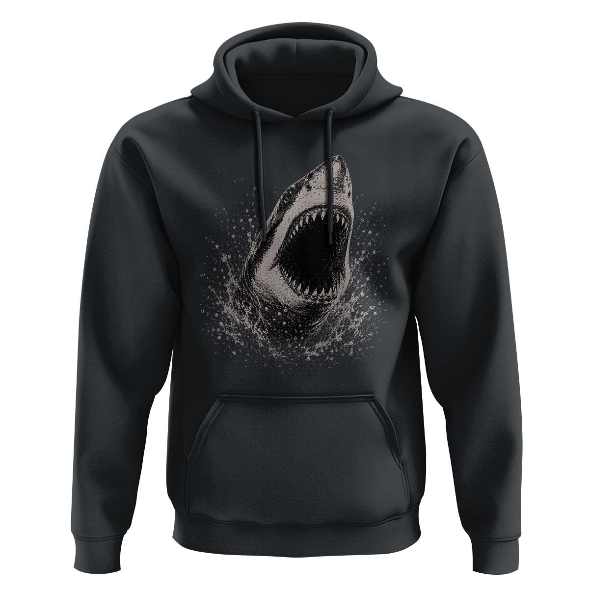 Vintage Great White Shark Jaw Graphic Hoodie Marine Life Gifts