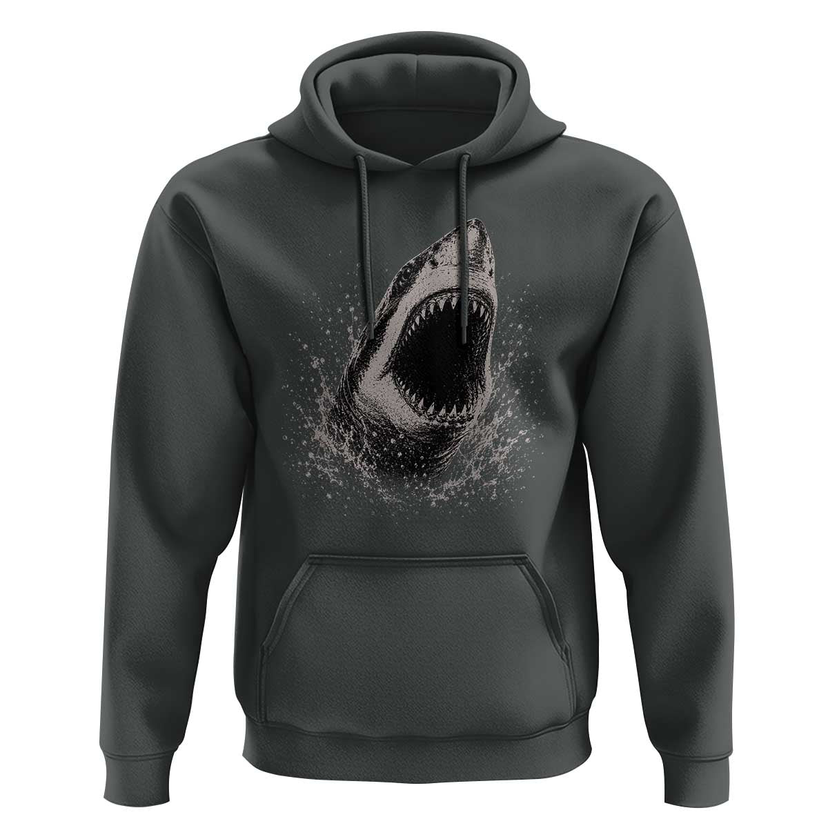 Vintage Great White Shark Jaw Graphic Hoodie Marine Life Gifts