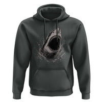 Vintage Great White Shark Jaw Graphic Hoodie Marine Life Gifts