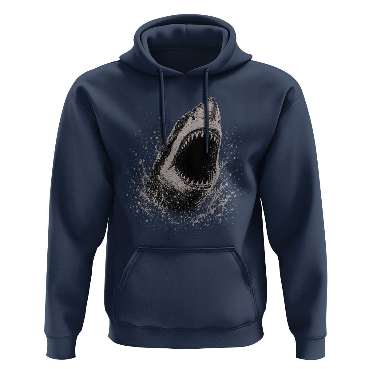 Vintage Great White Shark Jaw Graphic Hoodie Marine Life Gifts