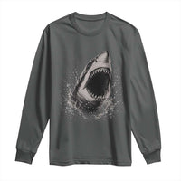 Vintage Great White Shark Jaw Graphic Long Sleeve Shirt Marine Life Gifts