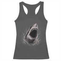 Vintage Great White Shark Jaw Graphic Racerback Tank Top Marine Life Gifts