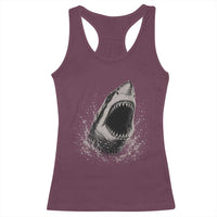 Vintage Great White Shark Jaw Graphic Racerback Tank Top Marine Life Gifts