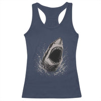Vintage Great White Shark Jaw Graphic Racerback Tank Top Marine Life Gifts