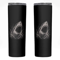 Vintage Great White Shark Jaw Graphic Skinny Tumbler Marine Life Gifts