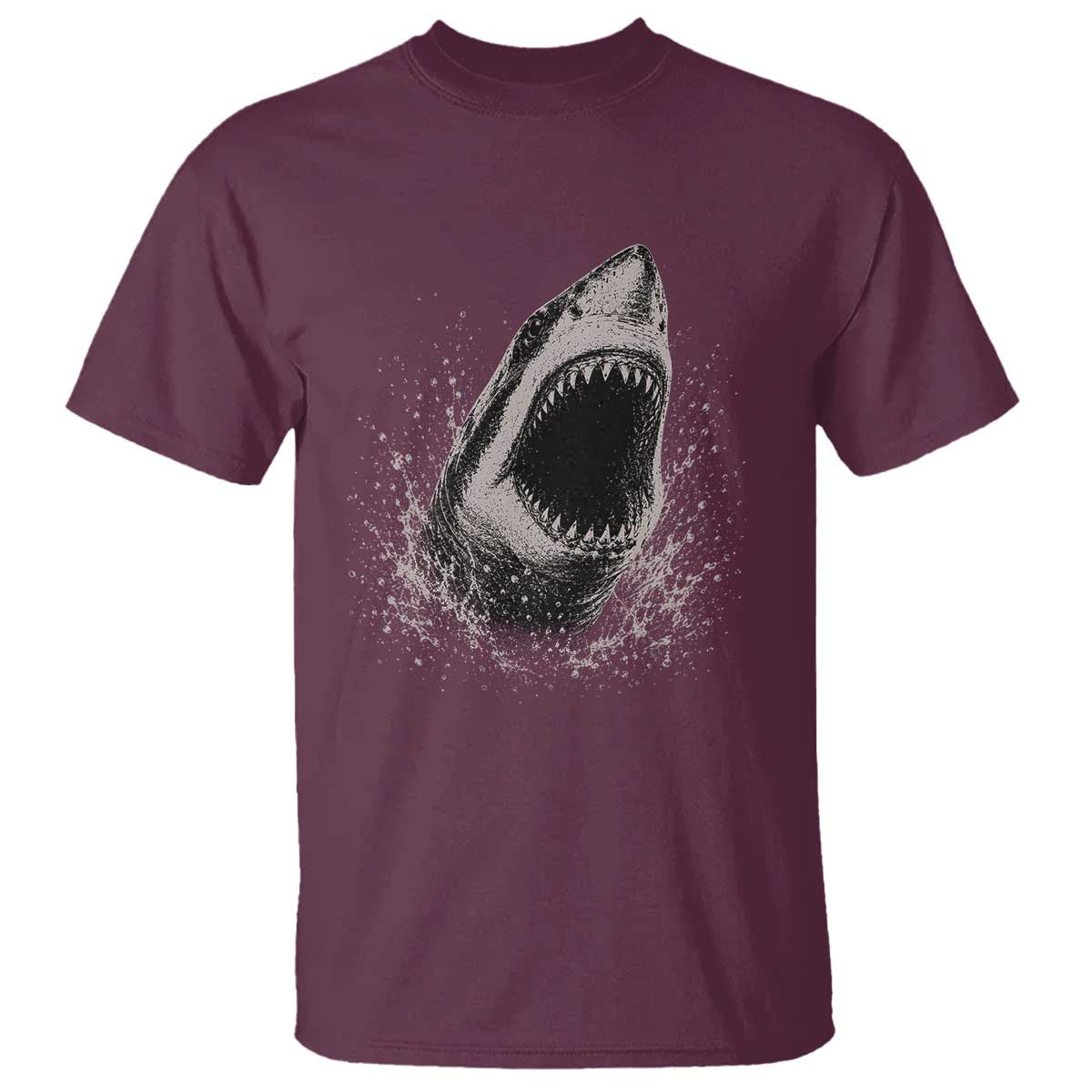 Vintage Great White Shark Jaw Graphic T Shirt Marine Life Gifts