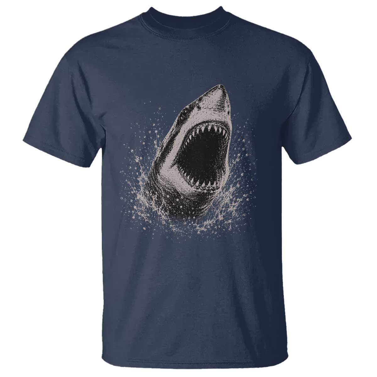 Vintage Great White Shark Jaw Graphic T Shirt Marine Life Gifts