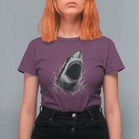 Vintage Great White Shark Jaw Graphic T Shirt For Women Marine Life Gifts