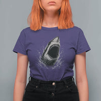 Vintage Great White Shark Jaw Graphic T Shirt For Women Marine Life Gifts
