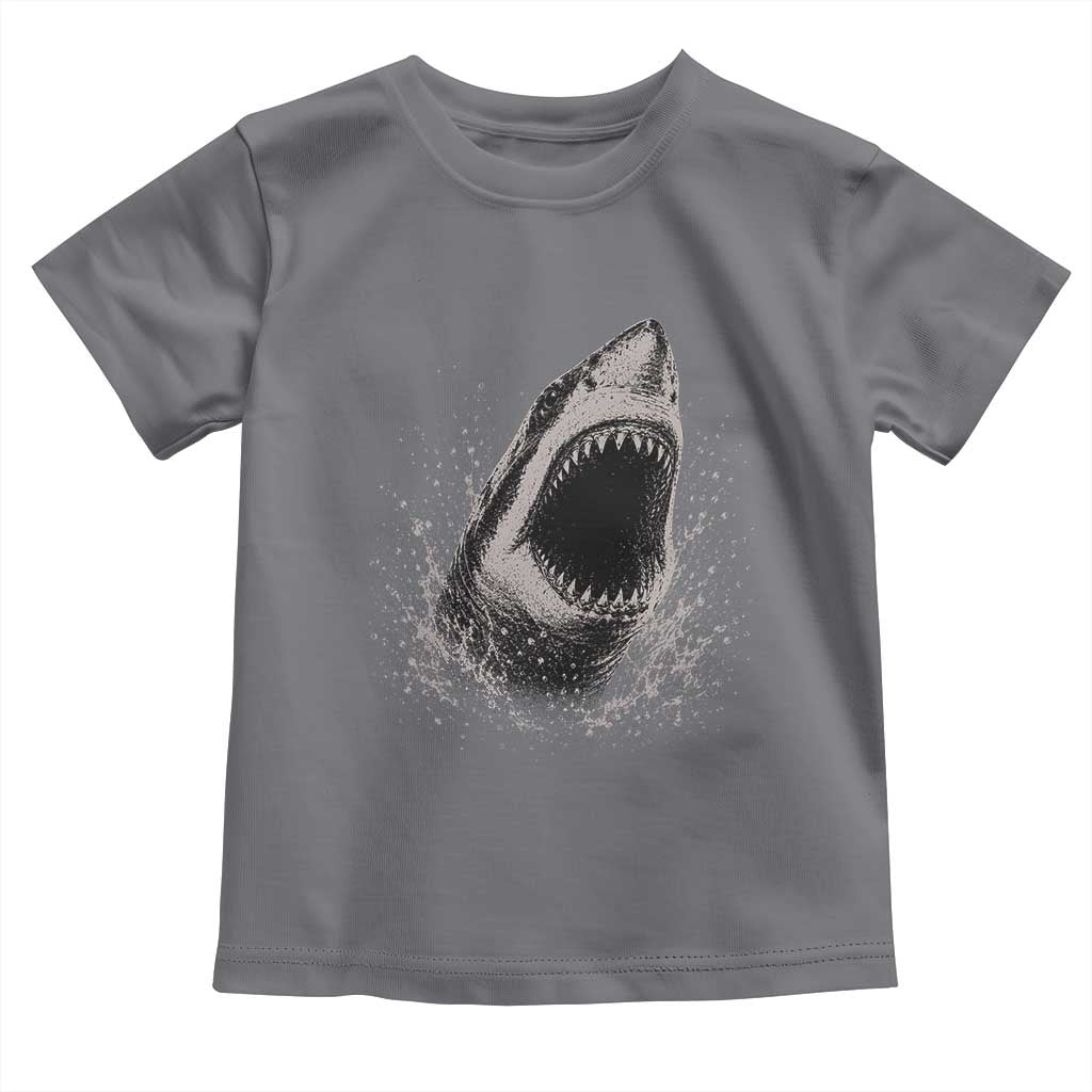 Vintage Great White Shark Jaw Graphic Toddler T Shirt Marine Life Gifts