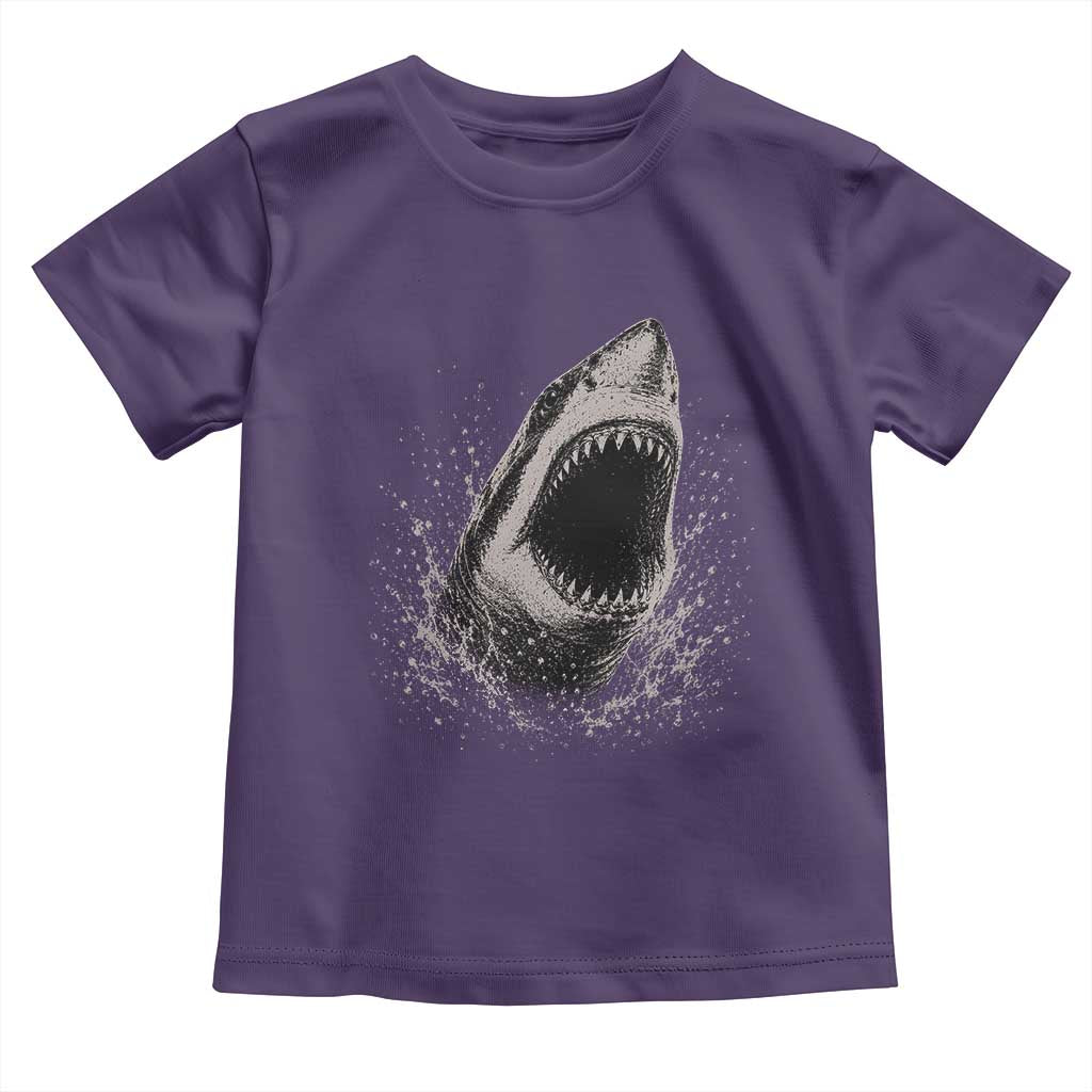 Vintage Great White Shark Jaw Graphic Toddler T Shirt Marine Life Gifts