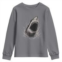 Vintage Great White Shark Jaw Graphic Youth Sweatshirt Marine Life Gifts