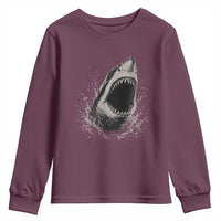 Vintage Great White Shark Jaw Graphic Youth Sweatshirt Marine Life Gifts