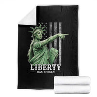 Liberty Has Spoken Throw Blanket Funny Basketball Statue of Liberty Pointing Meme