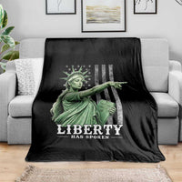 Liberty Has Spoken Throw Blanket Funny Basketball Statue of Liberty Pointing Meme