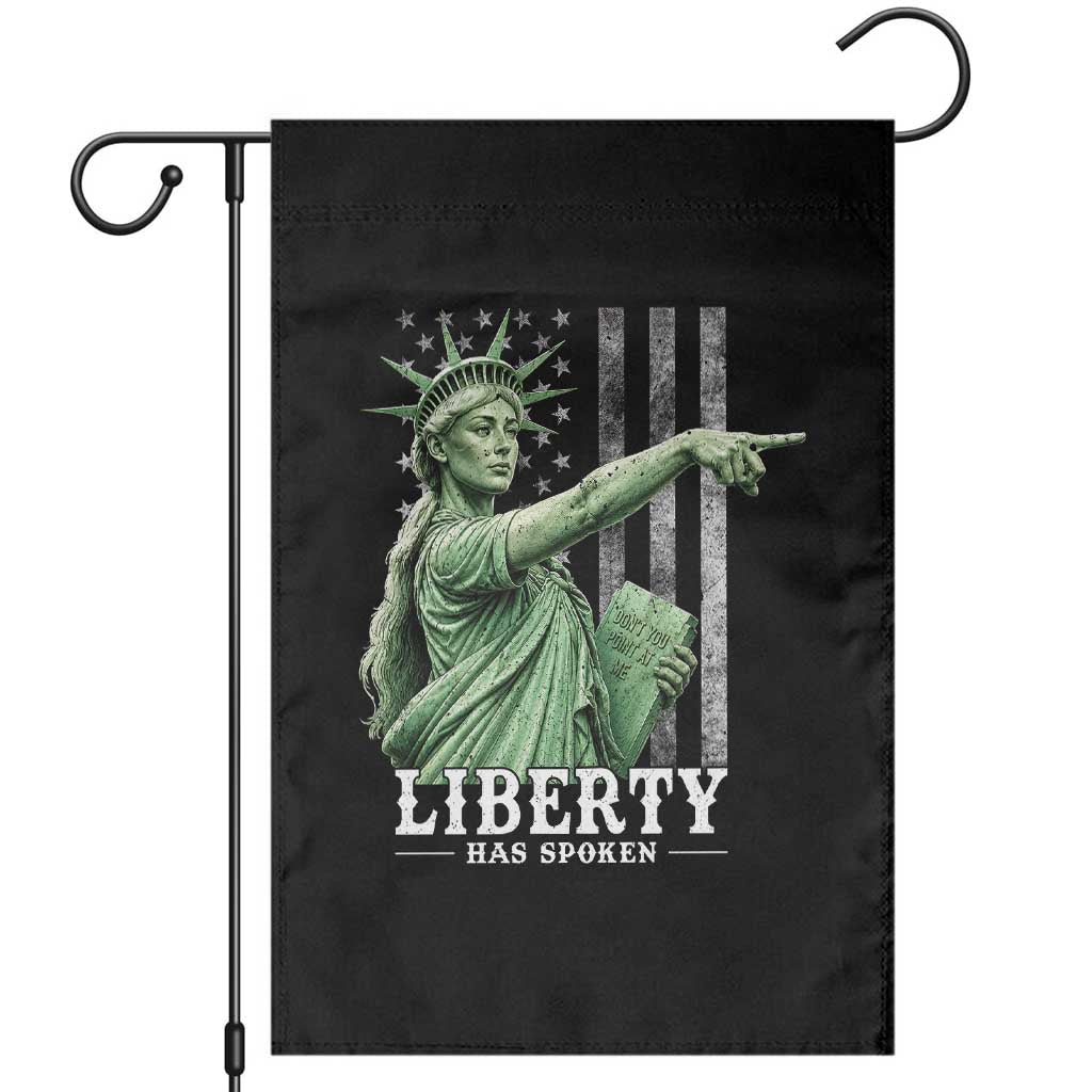 Liberty Has Spoken Garden Flag Funny Basketball Statue of Liberty Pointing Meme