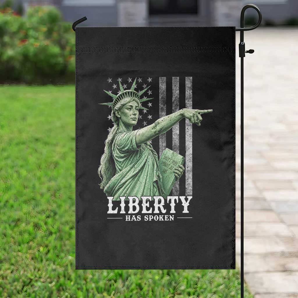 Liberty Has Spoken Garden Flag Funny Basketball Statue of Liberty Pointing Meme