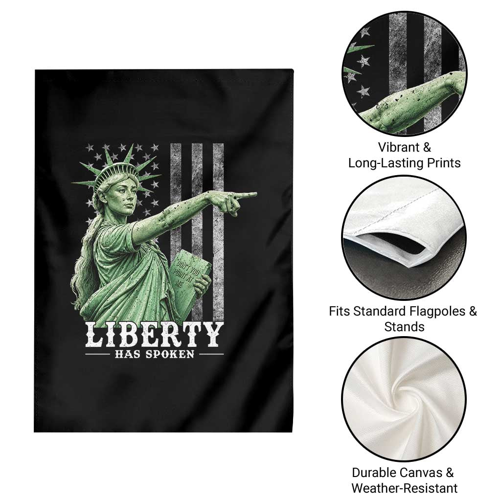 Liberty Has Spoken Garden Flag Funny Basketball Statue of Liberty Pointing Meme