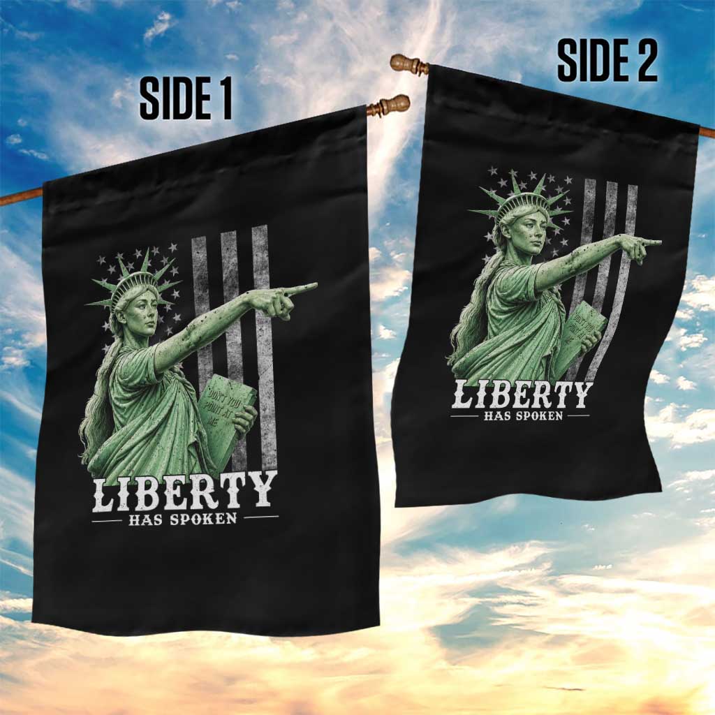 Liberty Has Spoken Garden Flag Funny Basketball Statue of Liberty Pointing Meme