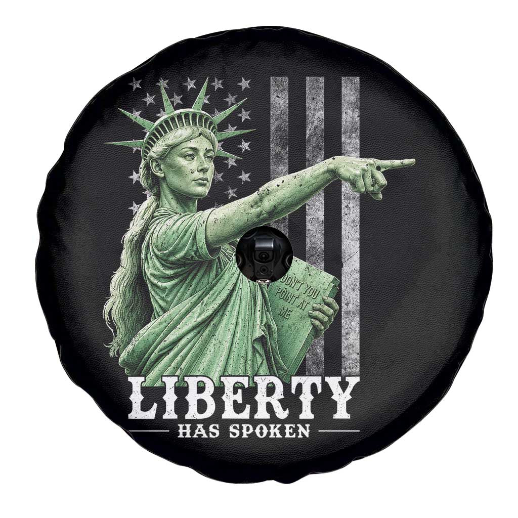 Liberty Has Spoken Spare Tire Cover Funny Basketball Statue of Liberty Pointing Meme