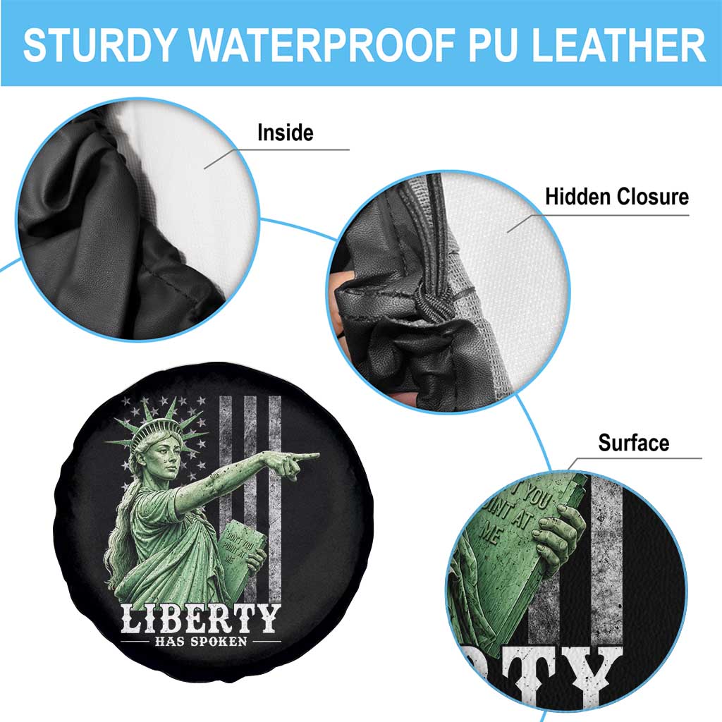 Liberty Has Spoken Spare Tire Cover Funny Basketball Statue of Liberty Pointing Meme