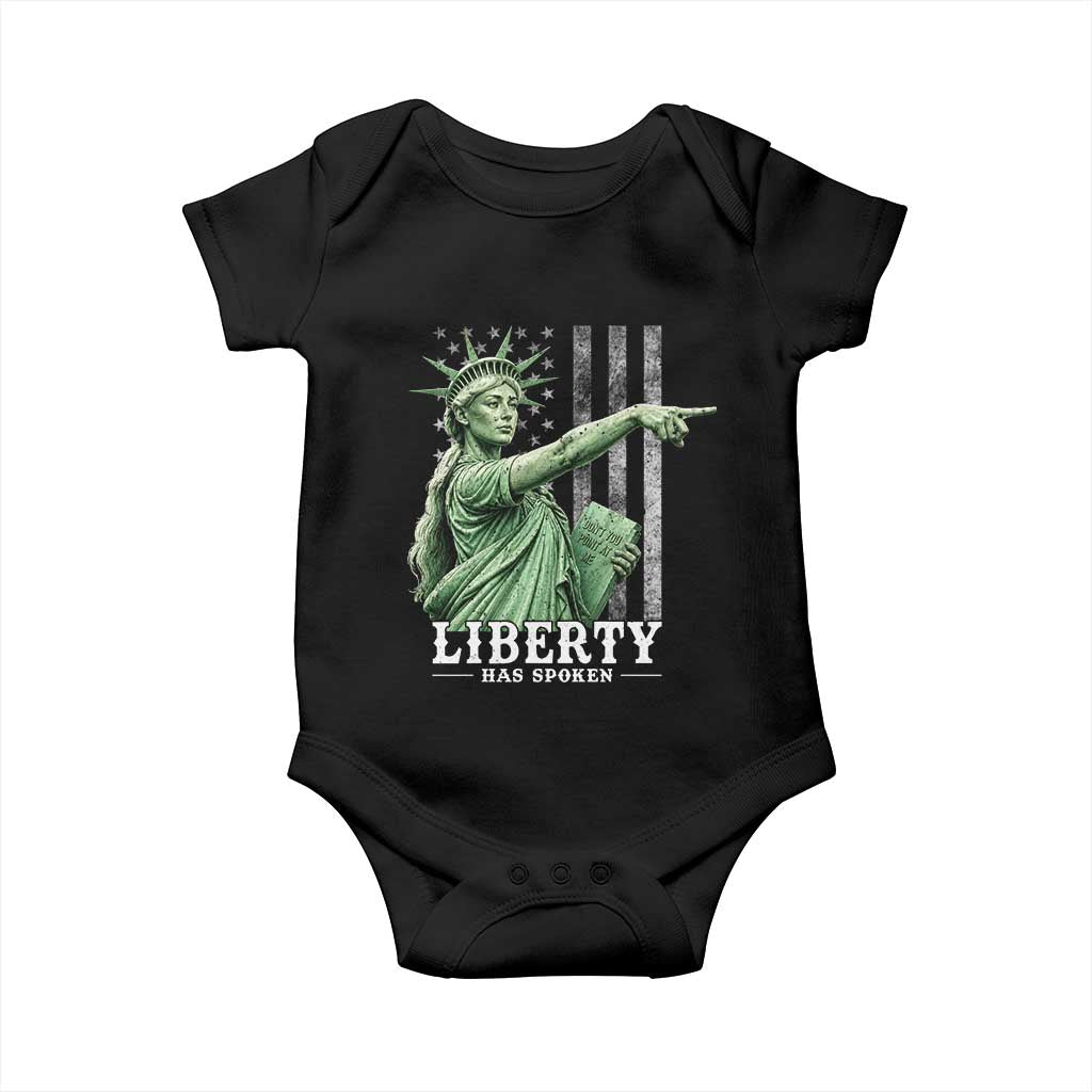 Liberty Has Spoken Baby Onesie Funny Basketball Statue of Liberty Pointing Meme