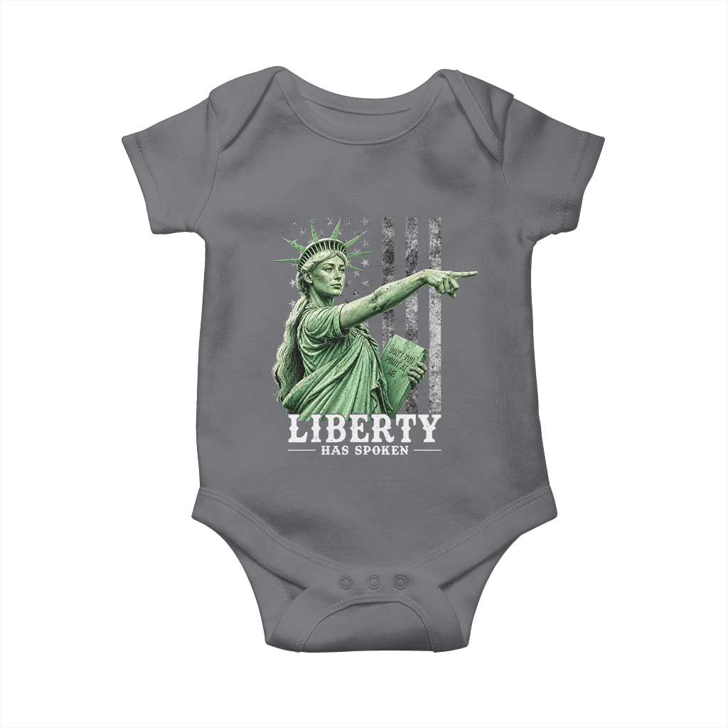Liberty Has Spoken Baby Onesie Funny Basketball Statue of Liberty Pointing Meme