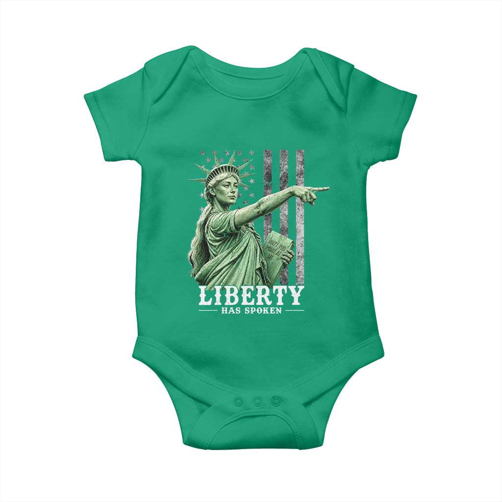 Liberty Has Spoken Baby Onesie Funny Basketball Statue of Liberty Pointing Meme
