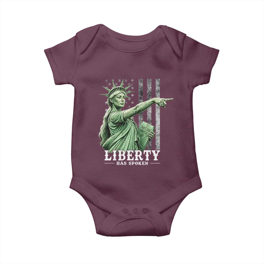 Liberty Has Spoken Baby Onesie Funny Basketball Statue of Liberty Pointing Meme