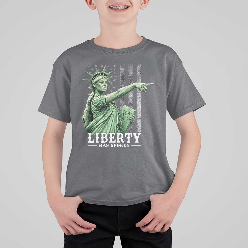 Liberty Has Spoken T Shirt For Kid Funny Basketball Statue of Liberty Pointing Meme