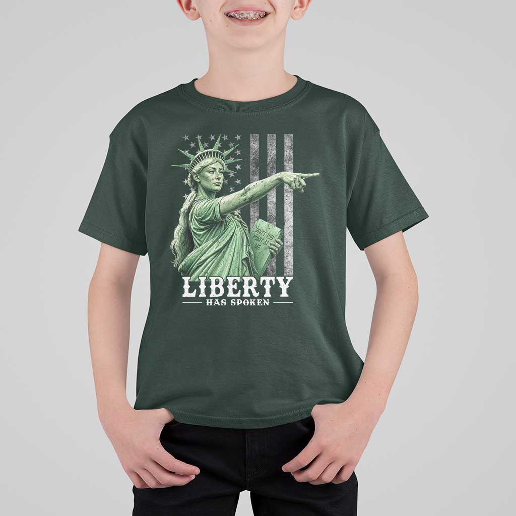 Liberty Has Spoken T Shirt For Kid Funny Basketball Statue of Liberty Pointing Meme