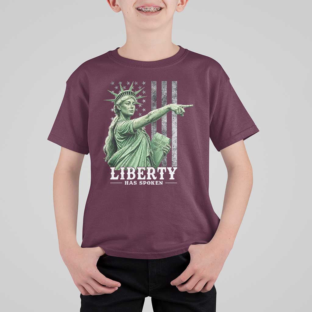Liberty Has Spoken T Shirt For Kid Funny Basketball Statue of Liberty Pointing Meme