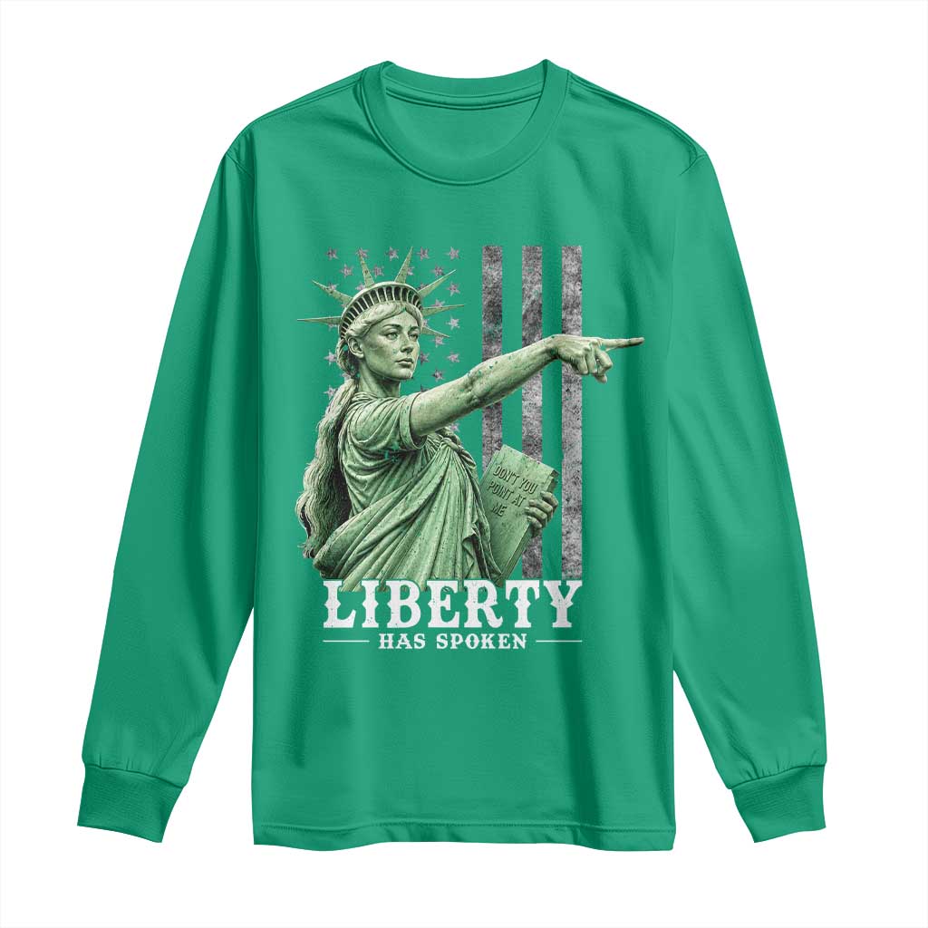 Liberty Has Spoken Long Sleeve Shirt Funny Basketball Statue of Liberty Pointing Meme