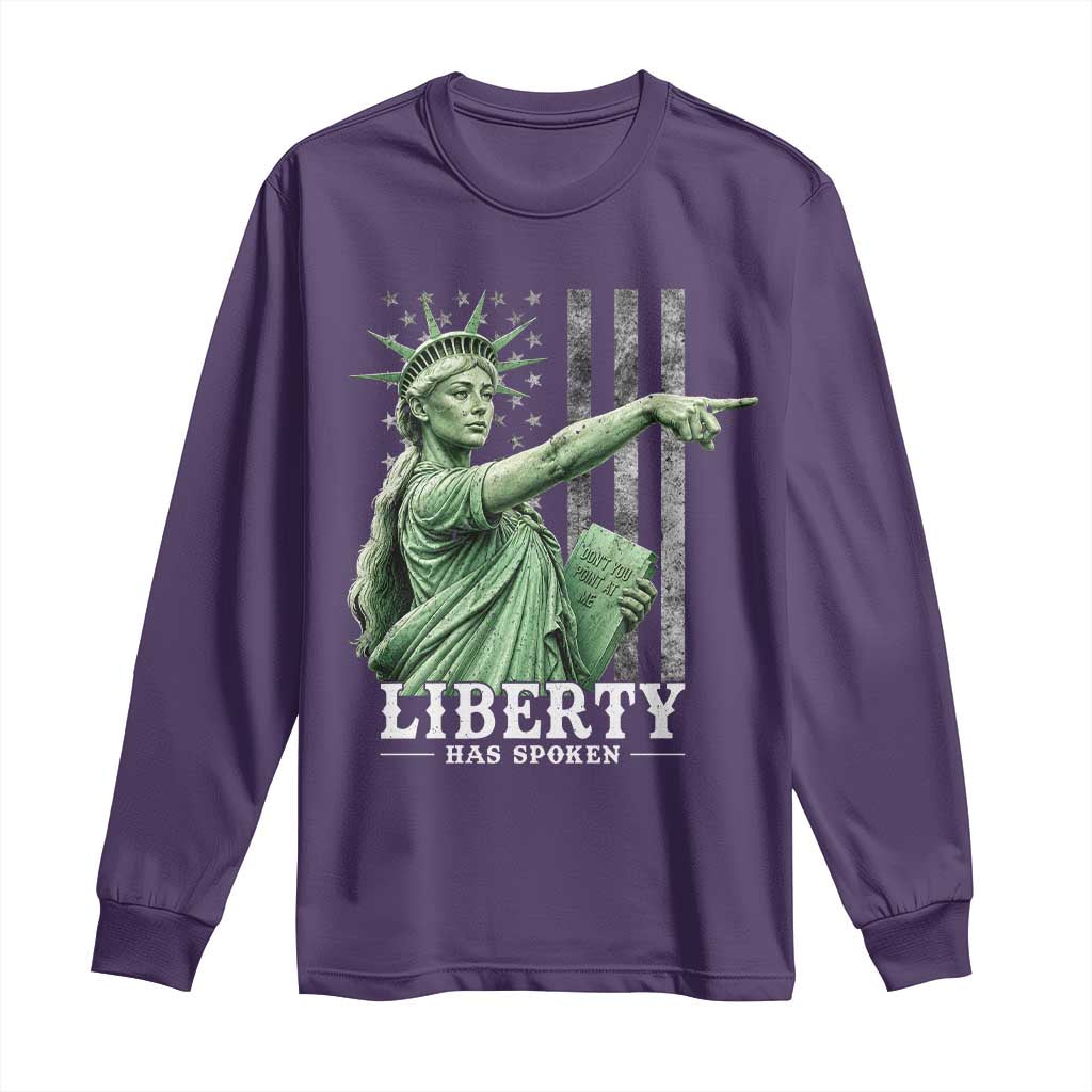 Liberty Has Spoken Long Sleeve Shirt Funny Basketball Statue of Liberty Pointing Meme