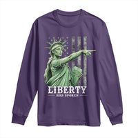 Liberty Has Spoken Long Sleeve Shirt Funny Basketball Statue of Liberty Pointing Meme
