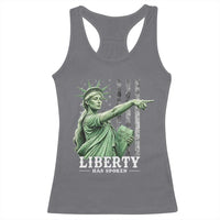 Liberty Has Spoken Racerback Tank Top Funny Basketball Statue of Liberty Pointing Meme