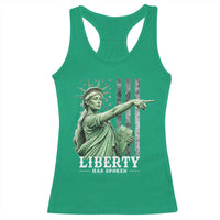 Liberty Has Spoken Racerback Tank Top Funny Basketball Statue of Liberty Pointing Meme