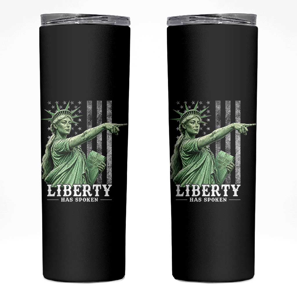 Liberty Has Spoken Skinny Tumbler Funny Basketball Statue of Liberty Pointing Meme