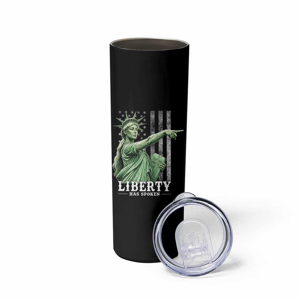 Liberty Has Spoken Skinny Tumbler Funny Basketball Statue of Liberty Pointing Meme