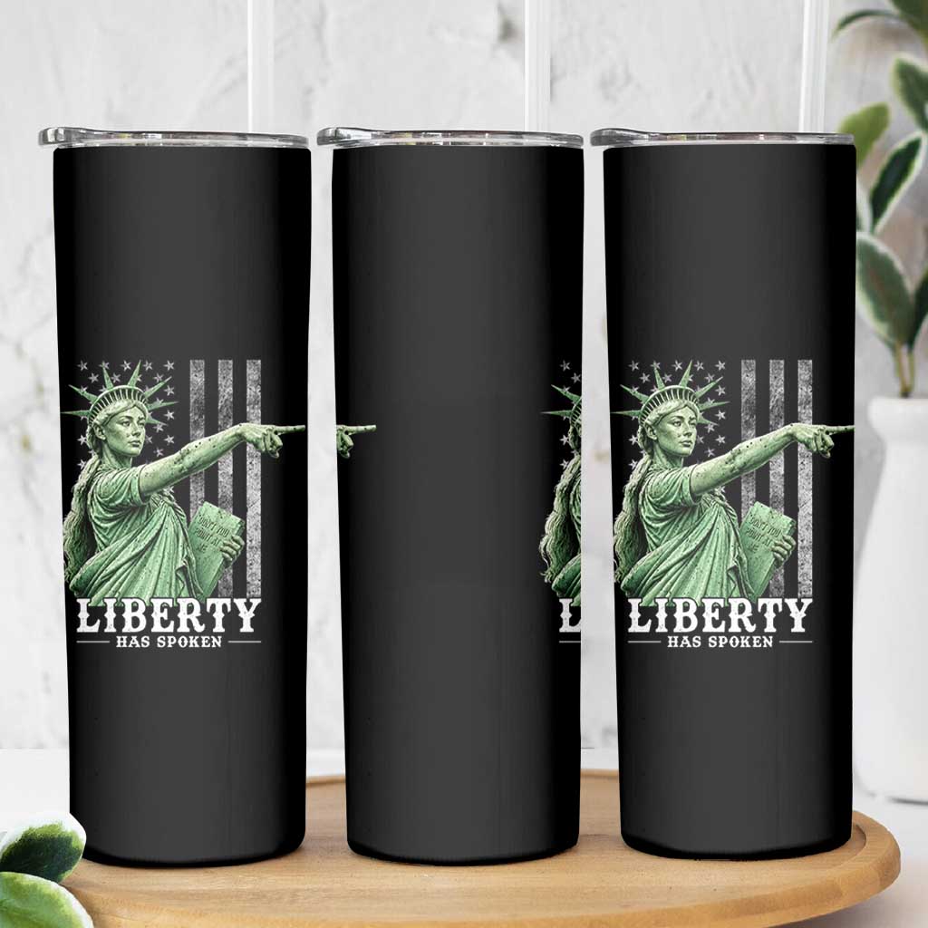 Liberty Has Spoken Skinny Tumbler Funny Basketball Statue of Liberty Pointing Meme