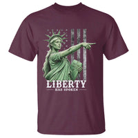 Liberty Has Spoken T Shirt Funny Basketball Statue of Liberty Pointing Meme