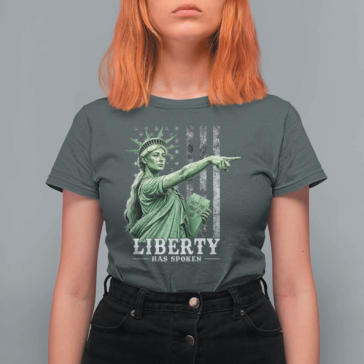 Liberty Has Spoken T Shirt For Women Funny Basketball Statue of Liberty Pointing Meme