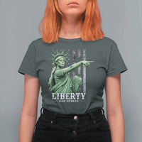 Liberty Has Spoken T Shirt For Women Funny Basketball Statue of Liberty Pointing Meme