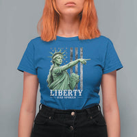 Liberty Has Spoken T Shirt For Women Funny Basketball Statue of Liberty Pointing Meme