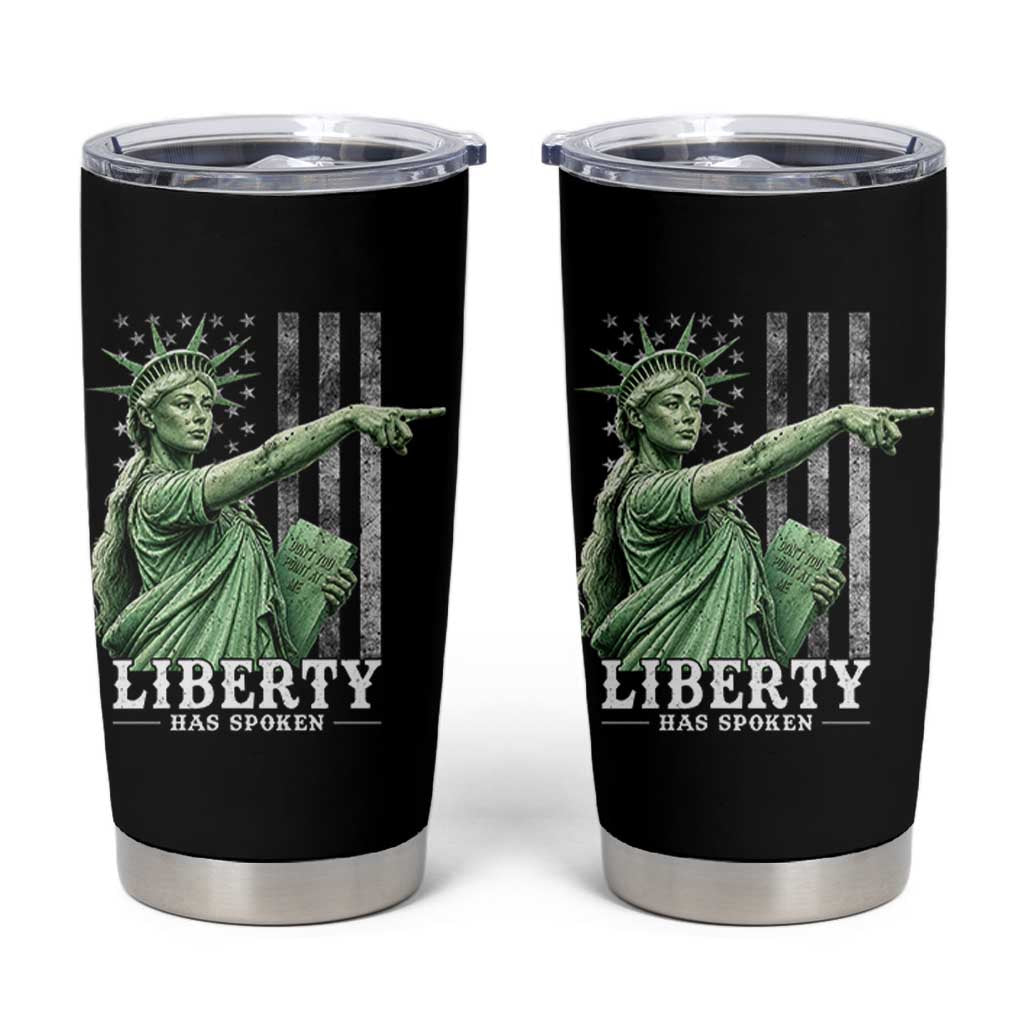 Liberty Has Spoken Tumbler Cup Funny Basketball Statue of Liberty Pointing Meme