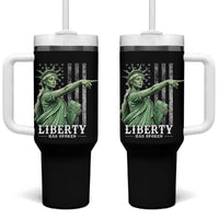 Liberty Has Spoken Tumbler With Handle Funny Basketball Statue of Liberty Pointing Meme