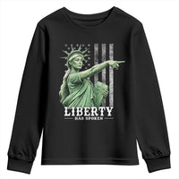 Liberty Has Spoken Youth Sweatshirt Funny Basketball Statue of Liberty Pointing Meme