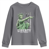 Liberty Has Spoken Youth Sweatshirt Funny Basketball Statue of Liberty Pointing Meme