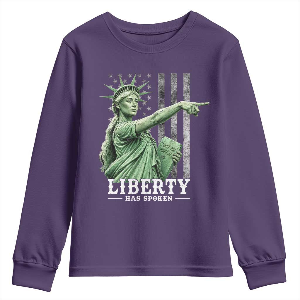 Liberty Has Spoken Youth Sweatshirt Funny Basketball Statue of Liberty Pointing Meme